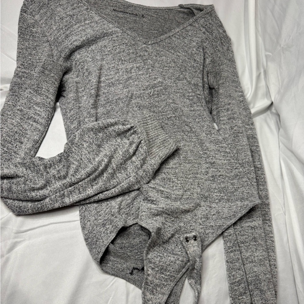 Abercrombie & Fitch Gray V-Neck Bodysuit